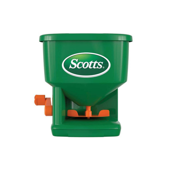 Scotts Whirl Hand-powered Spreader Holds Up To 1,500 Sq.ft., Handheld Spreader For Seed, Fertilizer, Salt And Ice Melt