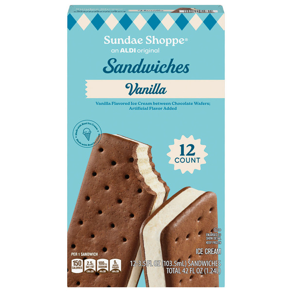 Sundae Shoppe Vanilla Ice Cream Sandwiches - 12 count Same-Day