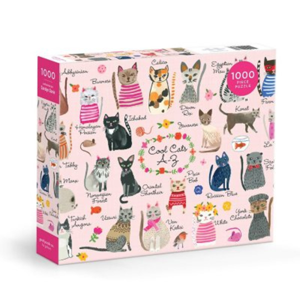 GCG イサリビ パラレル　4枚セット Galison Cool Cats A-Z Jigsaw Puzzle 1000 Piece Same-Day Delivery