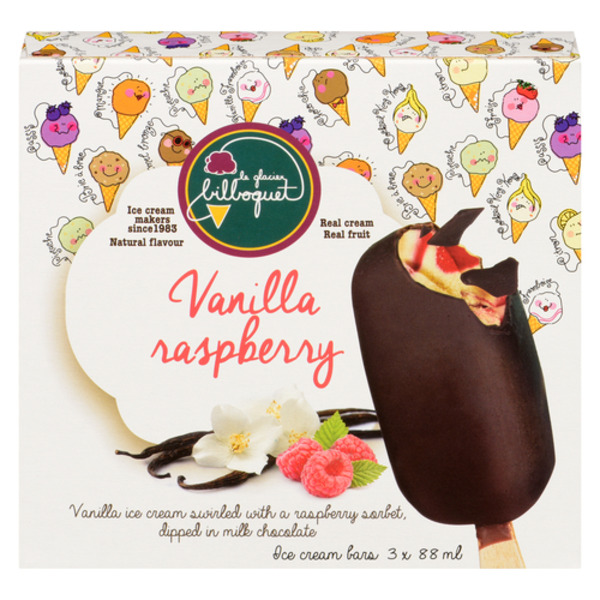 IGA Extra Le Glacier Bilboquet Vanilla Raspberry Ice Cream Bars Same ...