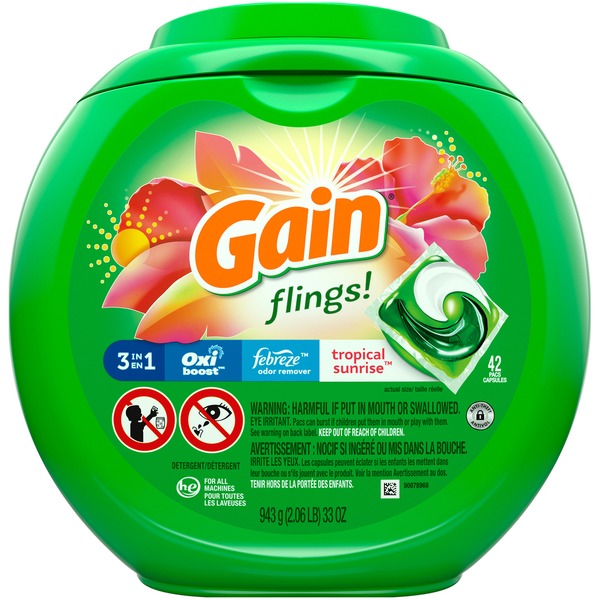 Gain Liquid Laundry Detergent, Tropical Sunrise Scent (42 ct) Instacart