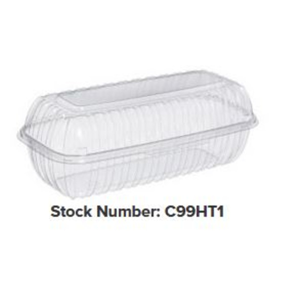 Dart- Showtime 9" Clear Hinged Hoagie Container - 200 Ct Pack