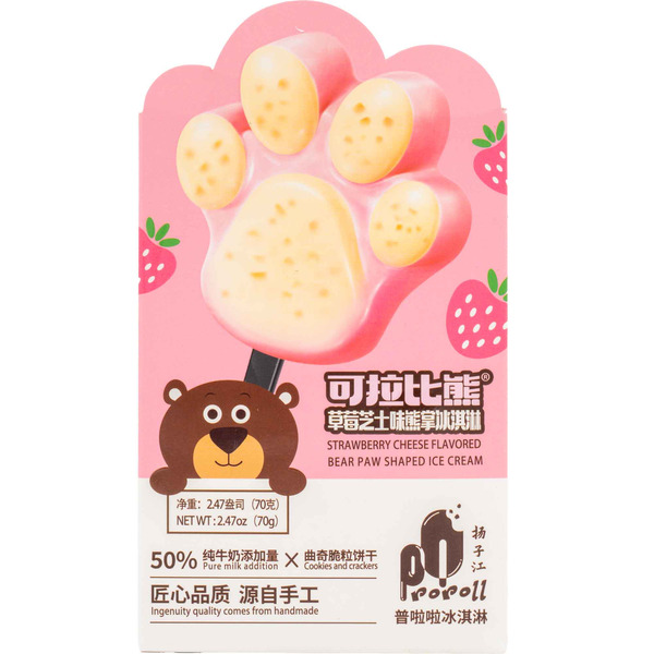 PROROLL Bear Paw Strawberry Ice Cream