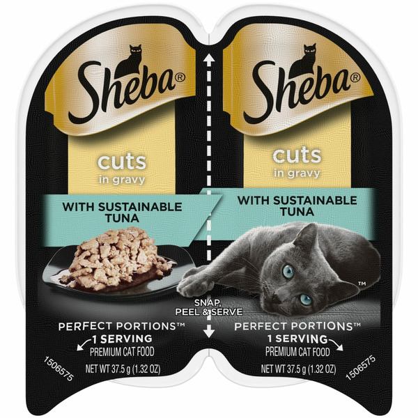 SHEBA PERFECT PORTIONS Wet Cat Food Cuts in Gravy With Sustainable Tuna - 37.5 g