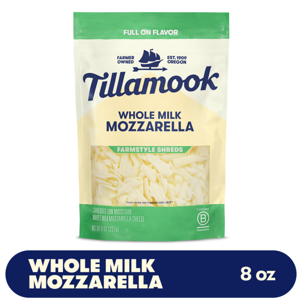 Tillamook Whole Milk Mozzarella Farmstyle Shreds