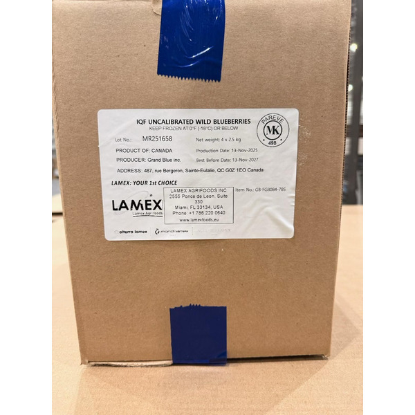 Lamex IQF Uncalibrated Wild Blueberries       4-5.5lb