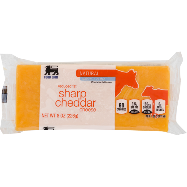 Food Lion Cheese Natural Reduced Fat Sharp Cheddar Wrapper 8 Oz Instacart