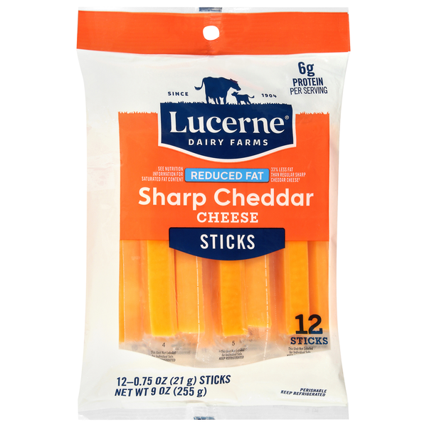 Lucerne Reduced Fat Sharp Cheddar Cheese Sticks