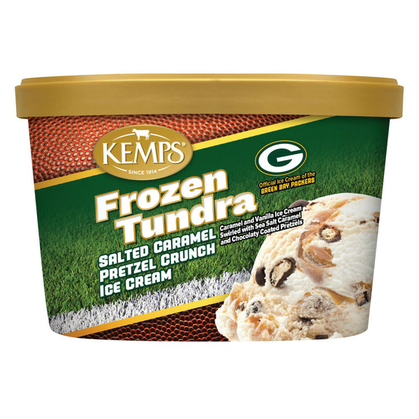 Kemps Green Bay Packers Salted Caramel Pretzel Crunch Ice Cream
