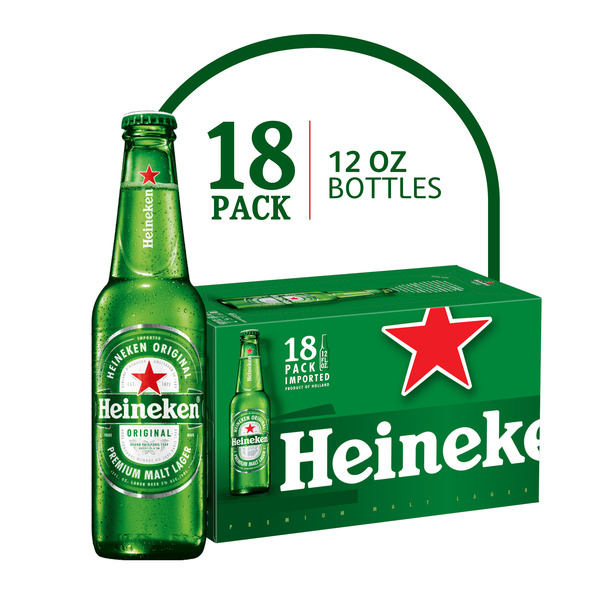 Heineken Original Lager Beer, 18 Pack, 12 fl oz Bottles Same-Day Heineken Original Lager Beer, 18 Pack, 12 fl oz Bottles Same-Day