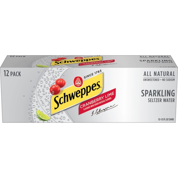 Schweppes Cranberry Lime Sparkling Seltzer Water (12 fl oz) Instacart