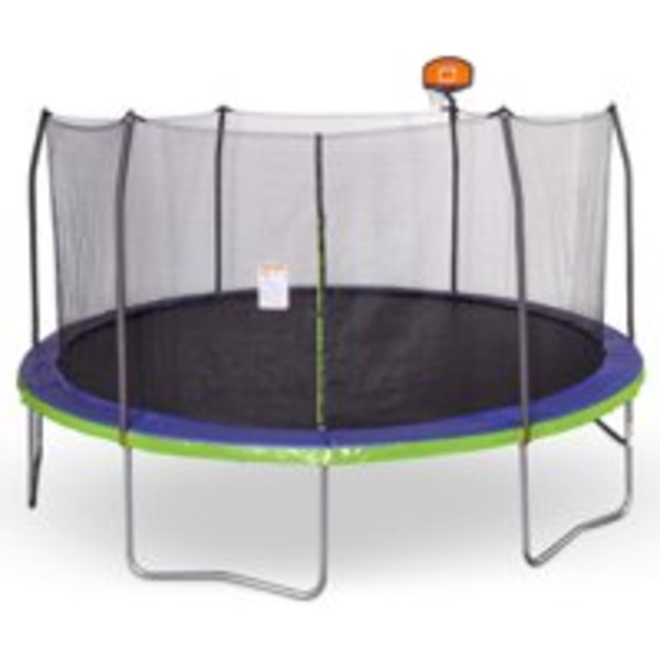 AGame Round Trampoline with Basketball Goal