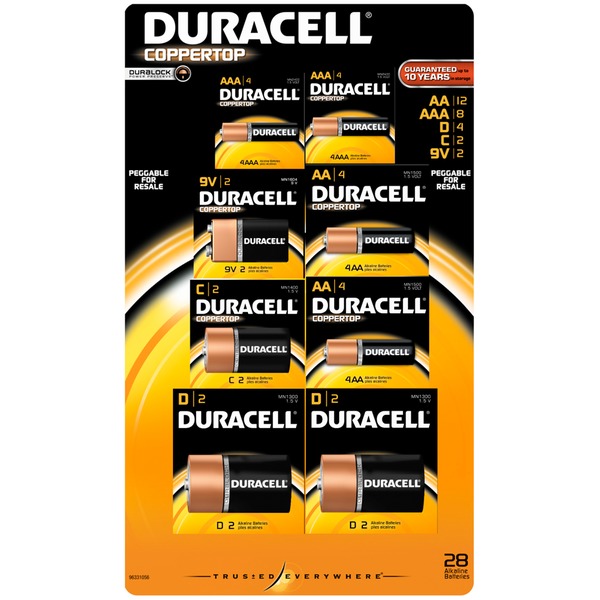Duracell Coppertop AA/AAA/D/C/ Alkaline Batteries, Primary Major Cells (28 ct) Instacart