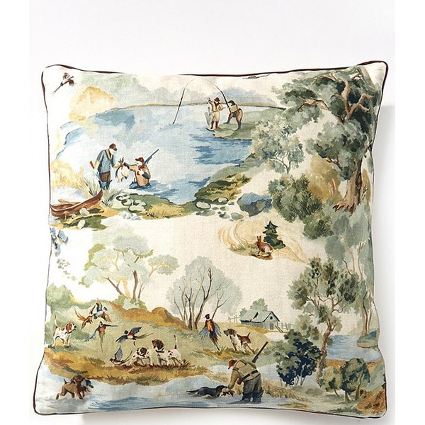 Southern Living Hunting Dogs Wetland Scene Square Decorative Pillow