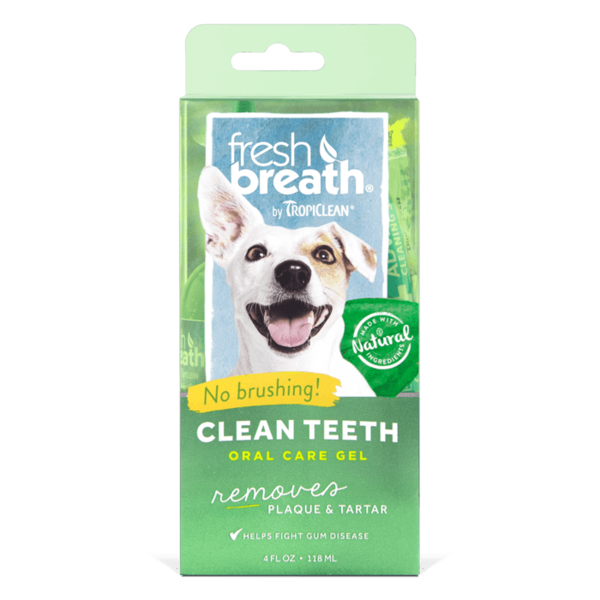 Tropi Clean Fresh Breath No Brushing Clean Teeth Dental & Oral Care Gel for Dogs