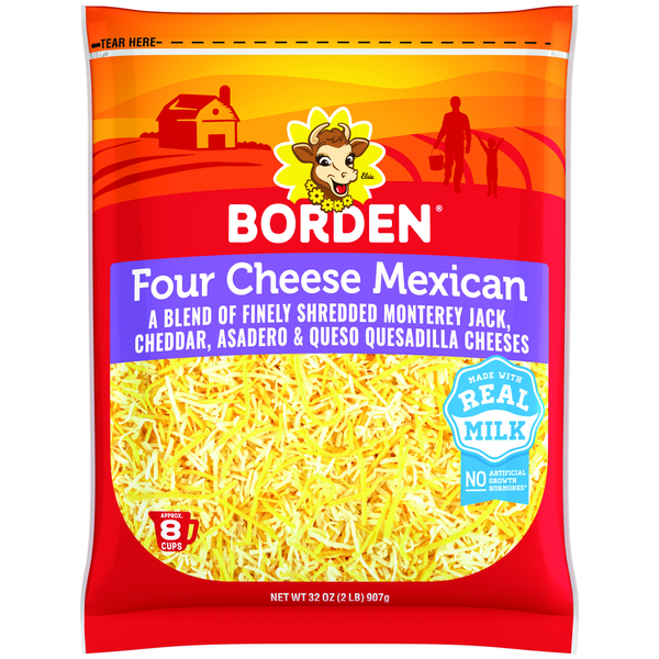 Borden Finely Shredded Cheese, Four Cheese Mexican