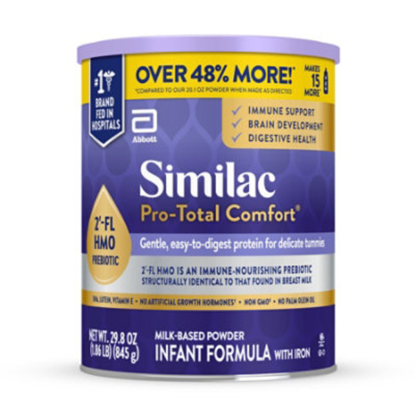 Similac Pro-Total Comfort Non-GMO with HMO Infant Formula with Iron Can