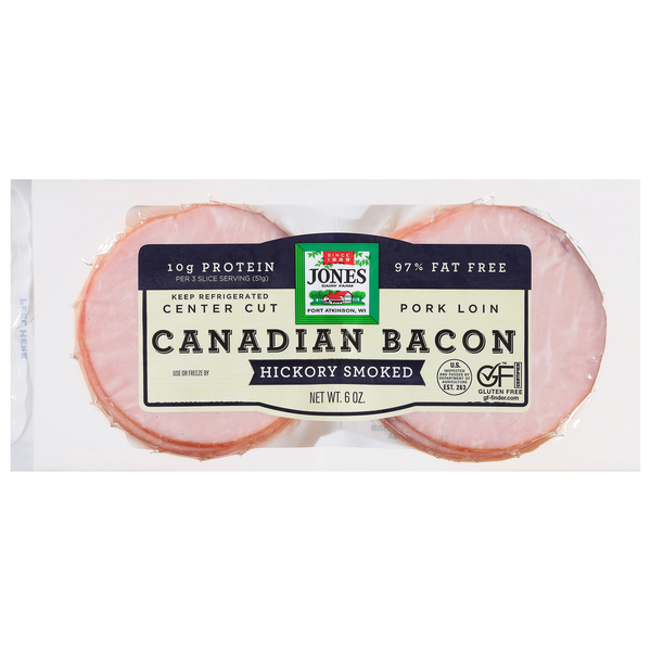 Publix Jones Dairy Farm Bacon, Canadian, Center Cut, Hickory Smoked