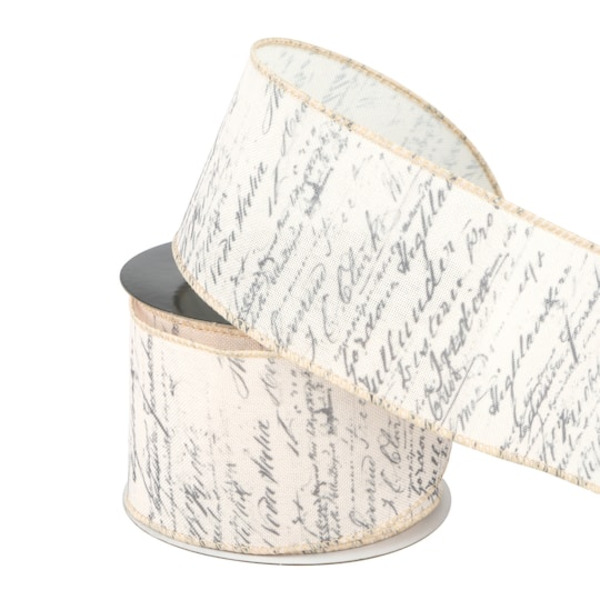 Celebrate It Cursive Writing Wired Ribbon, 2.5 in x 6.6 yd