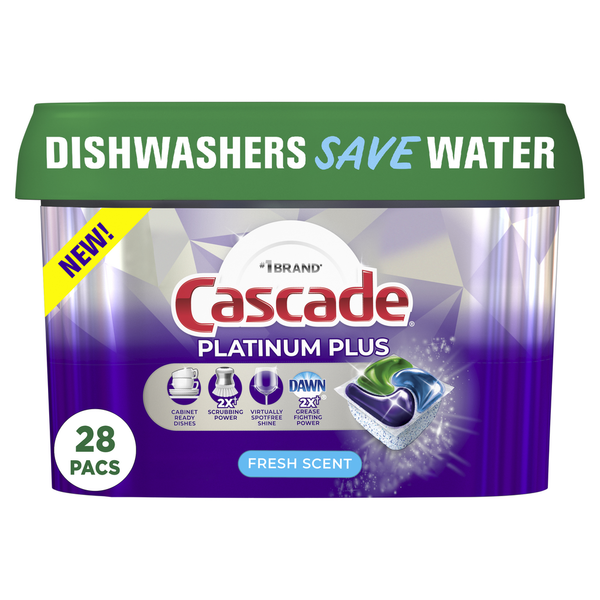 Cascade Platinum Plus Dishwasher Detergent Pods, Fresh Same-Day