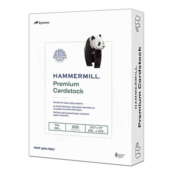 Hammermill Premium Cardstock Paper, 8.5 x 11 Inch - White