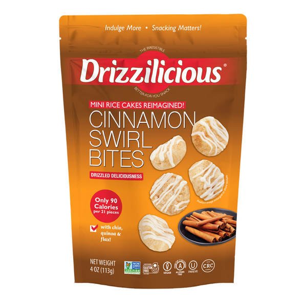 Drizzilicious Mini Rice Cake Bites, Cinnamon Swirl! Same-Day