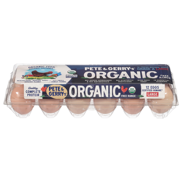 Pete & Gerry's Organic Free Range Fresh Brown Large Eggs Same-Day