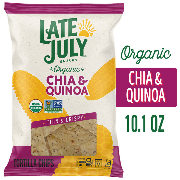 LATE JULY Snacks Restaurant Style Chia & Quinoa Tortilla Chips