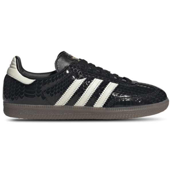 adidas Women's Originals Samba OG Casual Shoes, Size 7.5 - Black Patent Leather Croc/Core Black/Off White