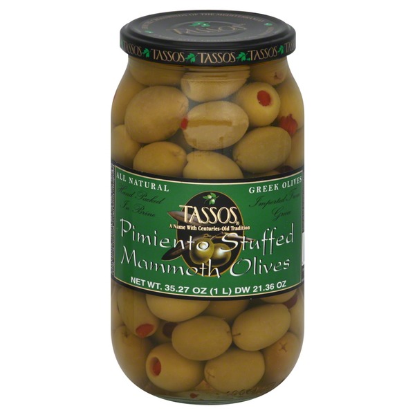 Tassos Olives, Mammoth, Pimiento Stuffed (21.4 oz) Instacart