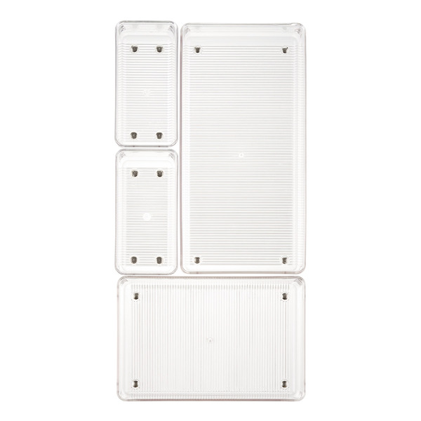 iDesign Linus Drawer Organizer Clear Set of 4