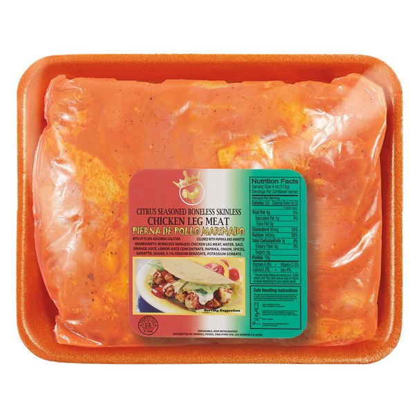 Seasoned Boneless Skinless Chicken Leg Meat