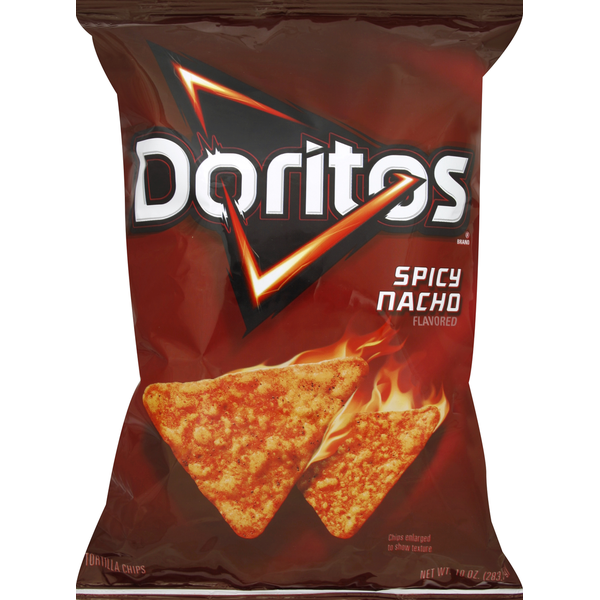 Doritos Tortilla Chips, Spicy Nacho Flavored