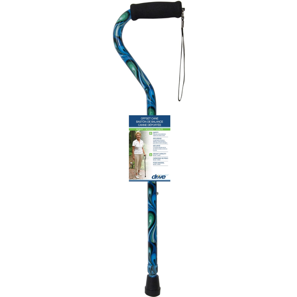 Drive Foam Grip Walking Cane with Offset Handle, swirl Same-Day ...