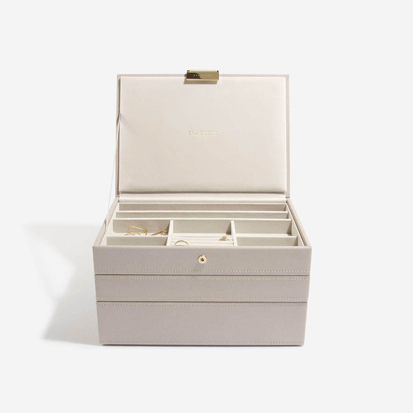 Stackers Classic Jewelry Box Starter Set - Taupe - Set of 3 9-7/8" x 7-1/4" x 5-5/8" h