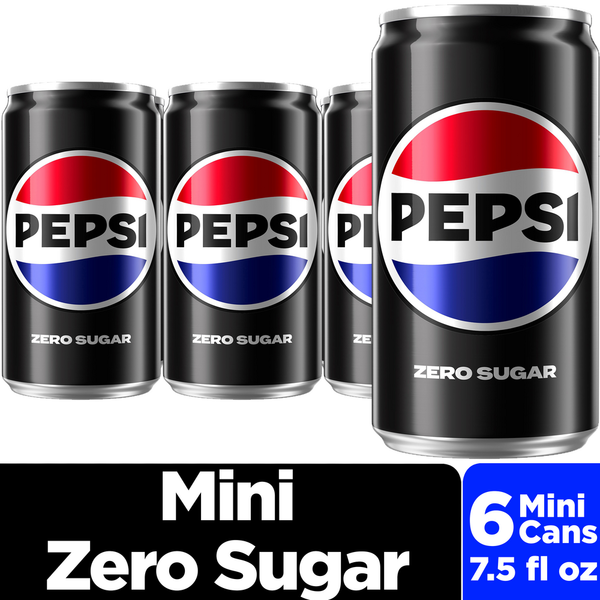 Pepsi Zero Sugar Cola Soda Pop Mini Cans Same-Day Delivery or