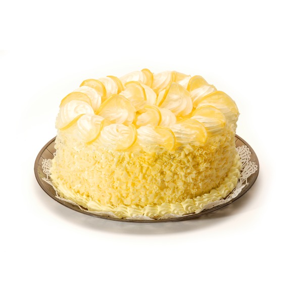 White Iced Traditional Filling Lemon Cake