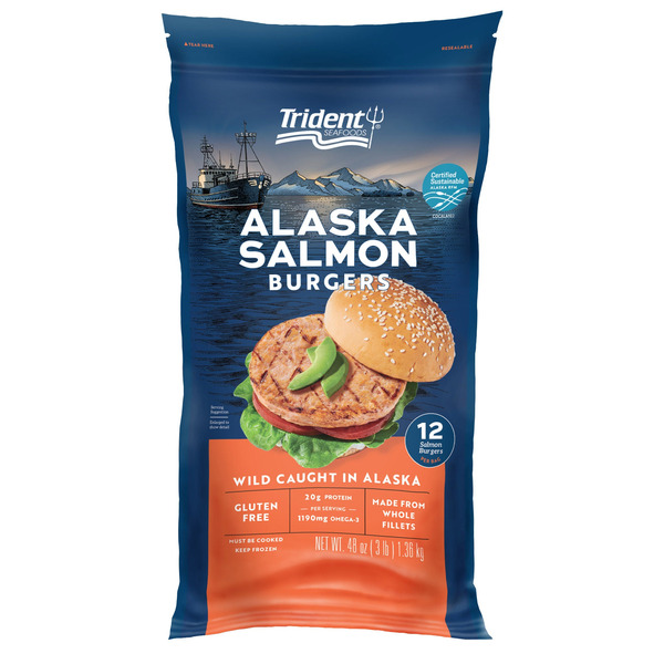 Wild Alaskan Salmon Burgers, 12 x 4 oz