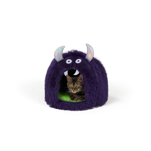 Thrills & Chills Halloween Monster Cat Hut Bed, 16 x 16 in
