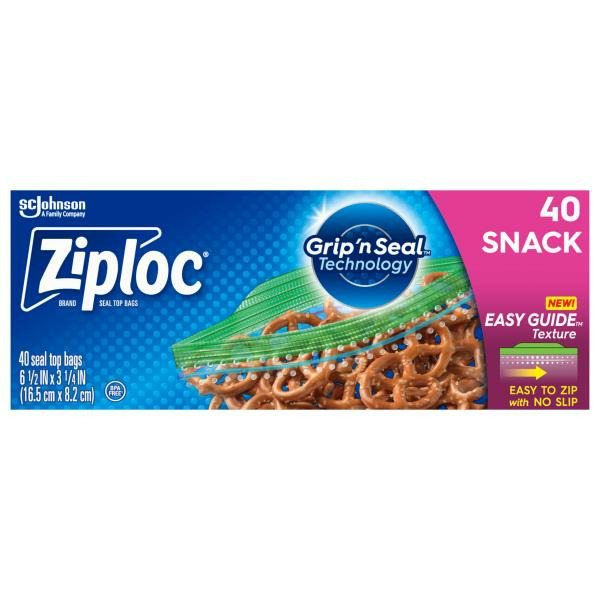 Ziploc Snack Bags with EasyGuide™ Texture Same-Day Delivery or