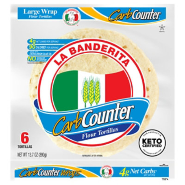 La Banderita Carb Counter Large Wrap Flour Tortillas, Keto Certified