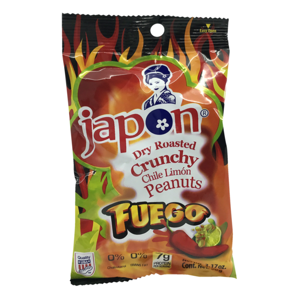 JAPON Fuego Dry Roasted Crunchy Chile Limon Peanuts Same-Day