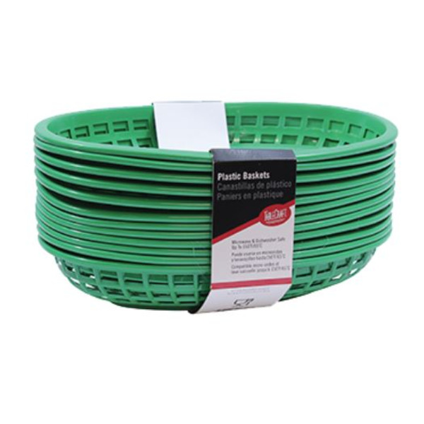 Green Oval Baskets, 9" - 12 ct