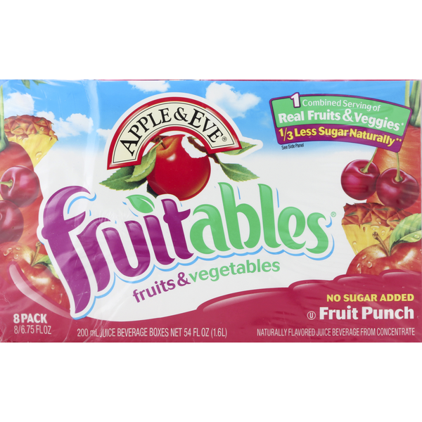 Apple & Eve Juice Beverage, Fruits & Vegetables, Fruit Punch, Boxes, 8