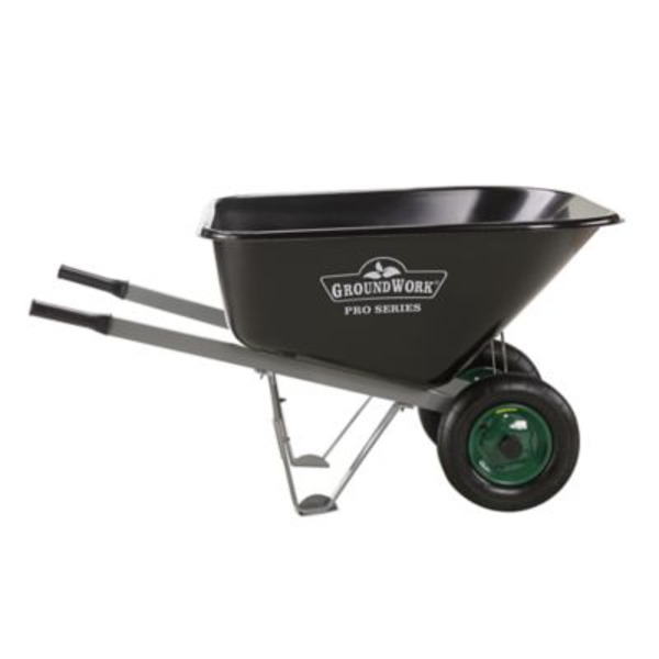 Ground Work 10 cu. ft. 600 lb. Capacity Mega-Load Wheelbarrow