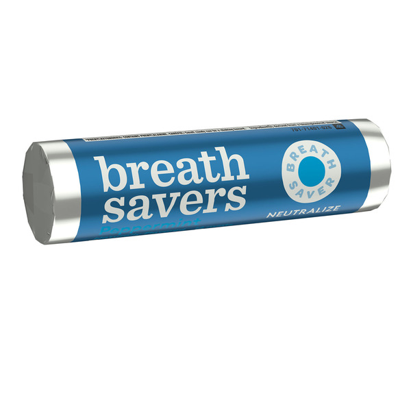 BREATH SAVERS Peppermint Flavored Sugar Free Breath Mints Roll