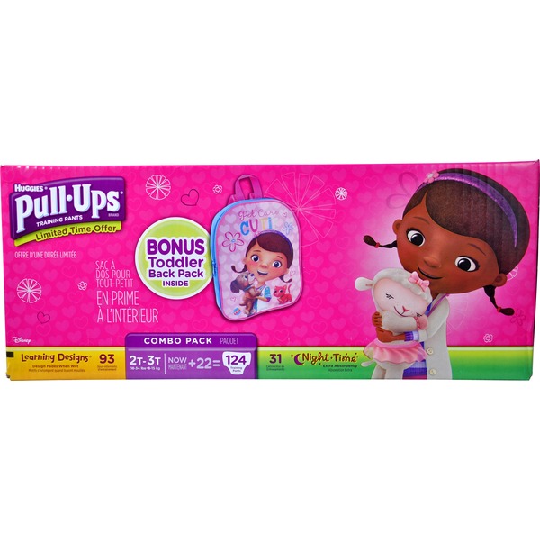 Huggies Girl's 2T3T Learning Designs + Night Time Pull Ups Combo Pack