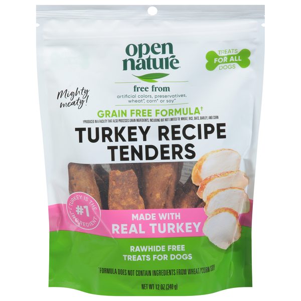 Open Nature Treats for Dogs, Turkey Recipe Tenders, Rawhide Free