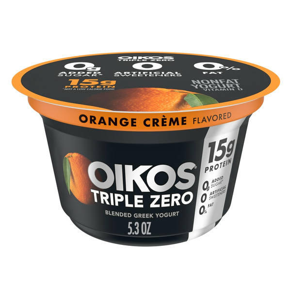 Oikos Orange Creme 15g Protein, Nonfat Greek Yogurt Cup Same-Day