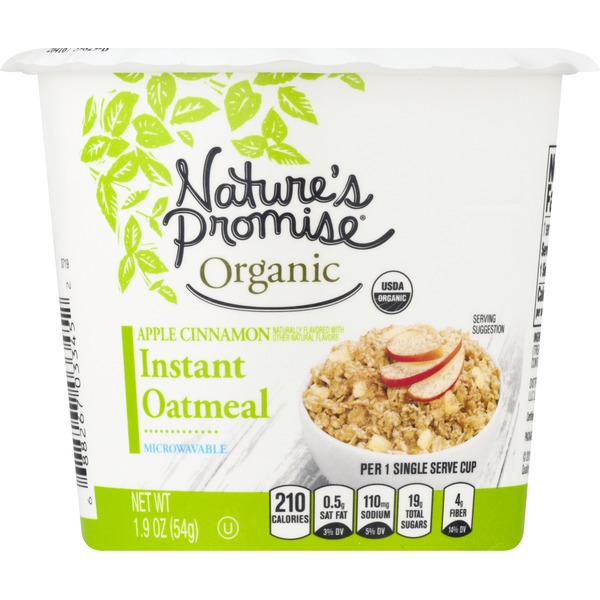 Nature's Promise Oatmeal, Apple Cinnamon, Instant (1.9 oz) Instacart